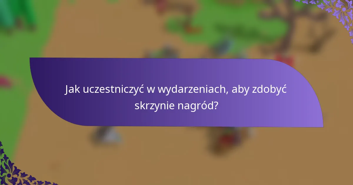 Jak uczestniczyć w wydarzeniach, aby zdobyć skrzynie nagród?