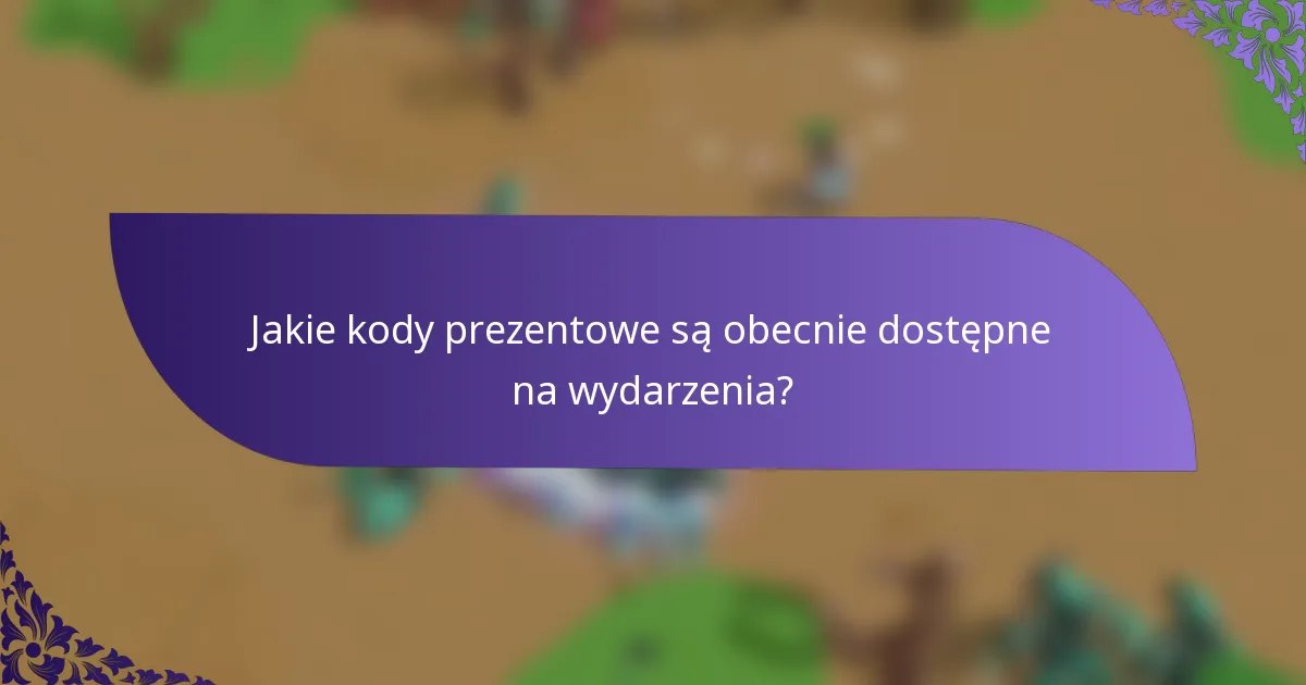 Jakie kody prezentowe są obecnie dostępne na wydarzenia?