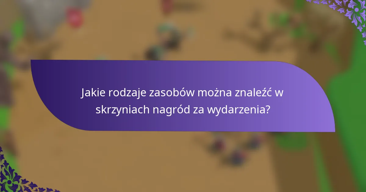 Jakie rodzaje zasobów można znaleźć w skrzyniach nagród za wydarzenia?