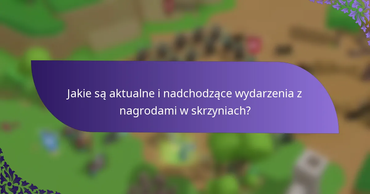 Jakie są aktualne i nadchodzące wydarzenia z nagrodami w skrzyniach?