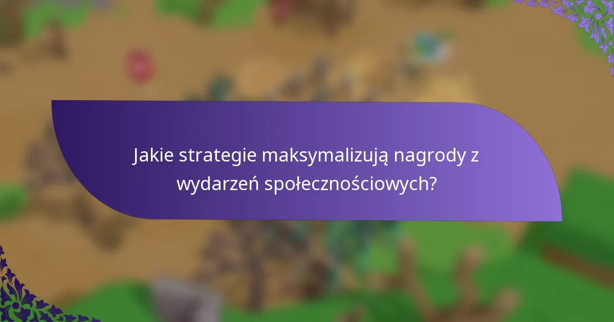 Jakie strategie maksymalizują nagrody z wydarzeń społecznościowych?