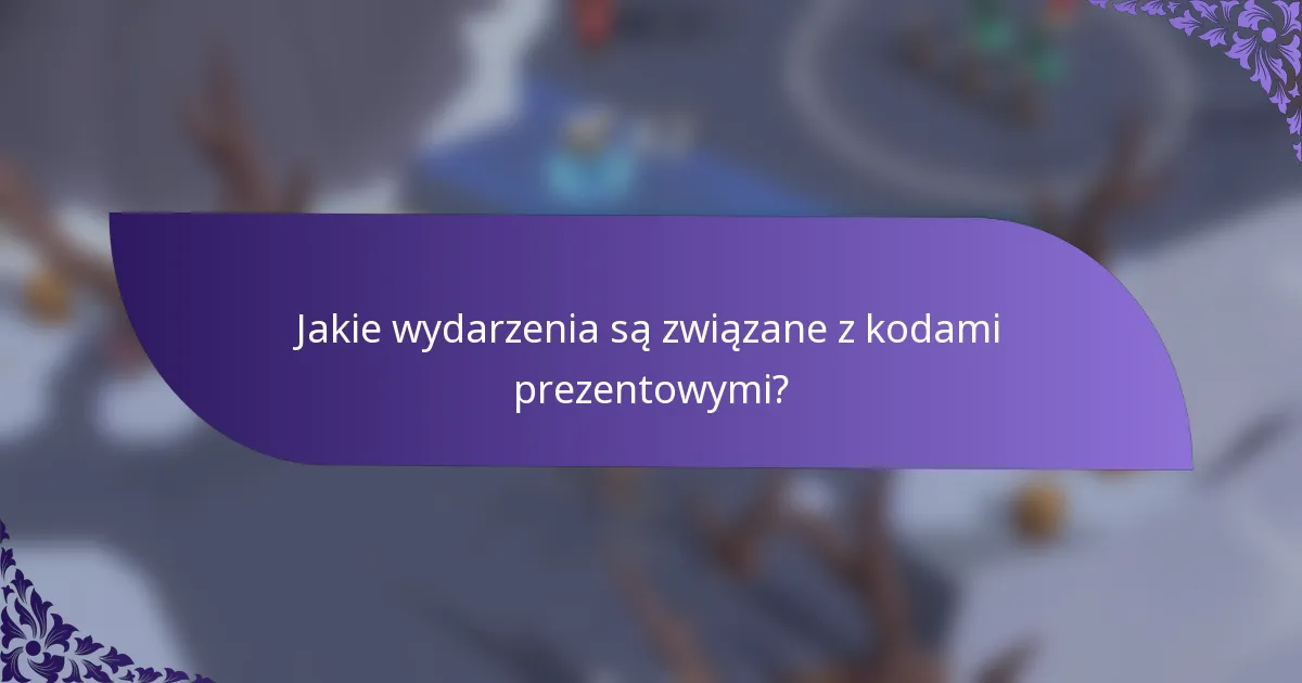 Jakie wydarzenia są związane z kodami prezentowymi?